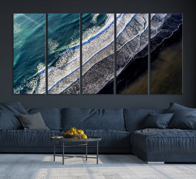 Large Aerial Seashore Ocean Wall Art Canvas Print