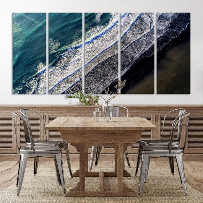 Large Aerial Seashore Ocean Wall Art Canvas Print