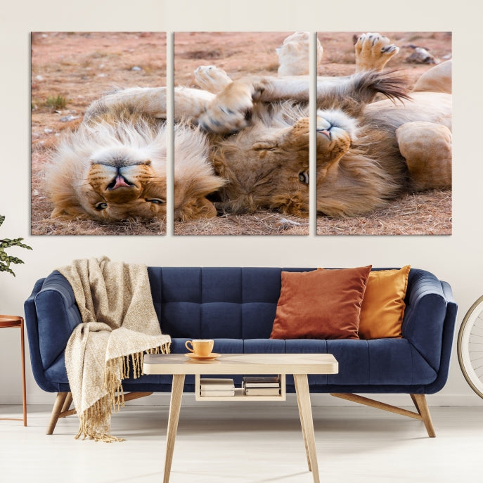 Large Animal Wall Art Lions Canvas Print