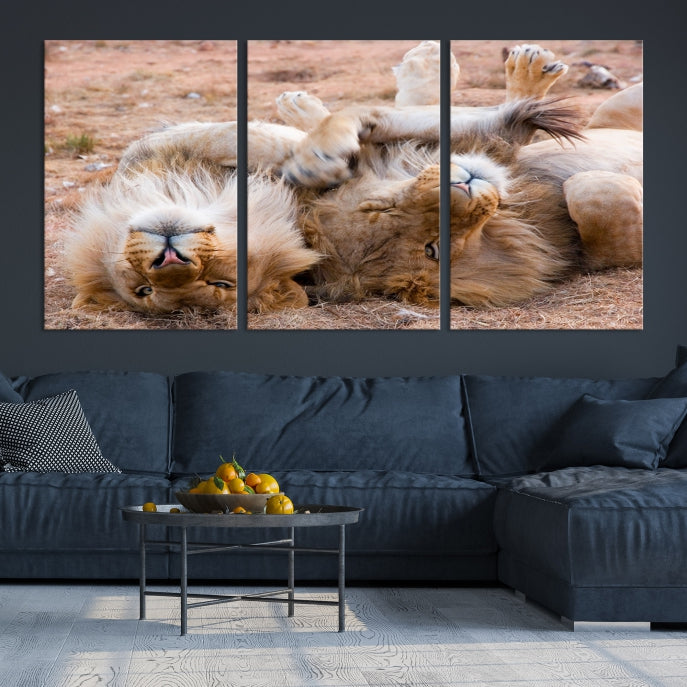 Large Animal Wall Art Lions Canvas Print