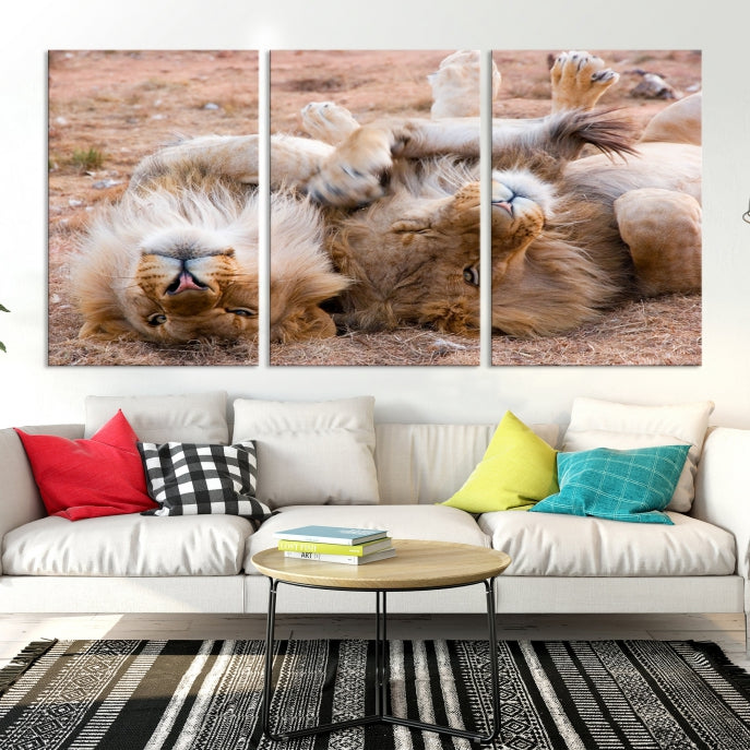 Large Animal Wall Art Lions Canvas Print