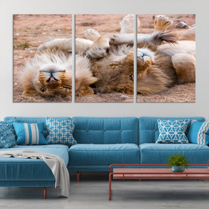 Large Animal Wall Art Lions Canvas Print