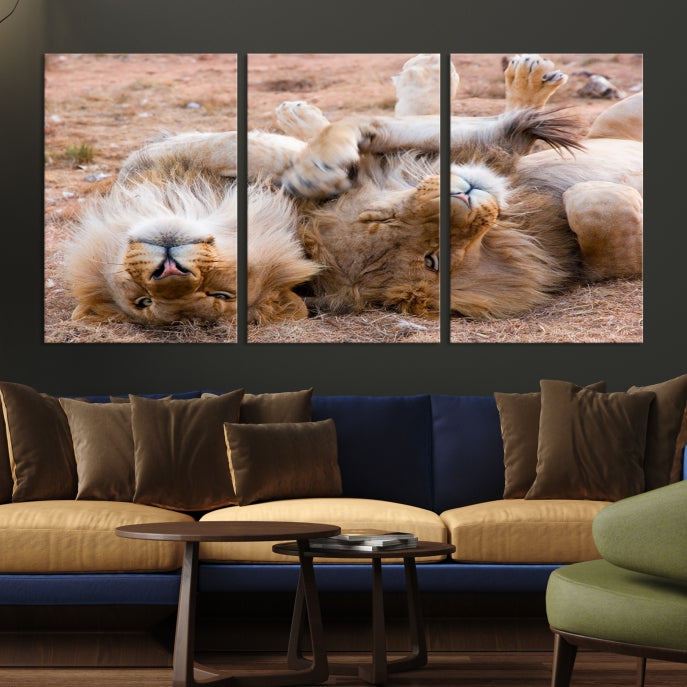 Large Animal Wall Art Lions Canvas Print