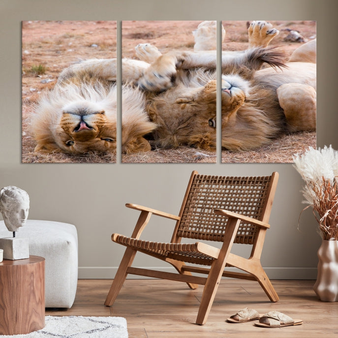 Large Animal Wall Art Lions Canvas Print