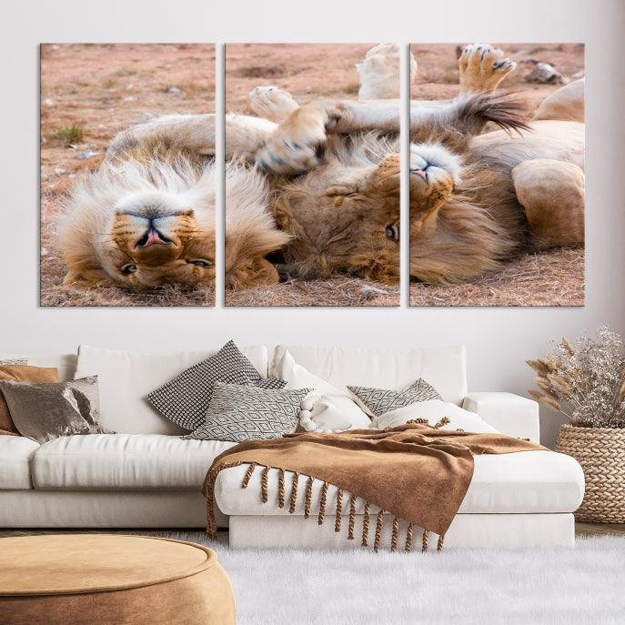 Large Animal Wall Art Lions Canvas Print