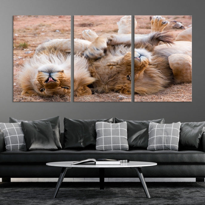 Large Animal Wall Art Lions Canvas Print