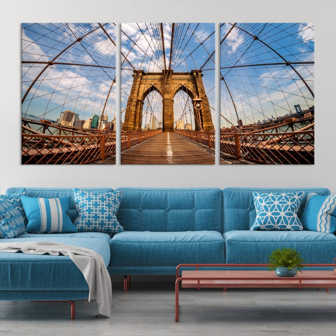 Large Brooklyn Bridge Wall Art Cityscape Canvas Print