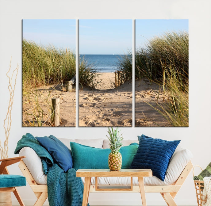 Large Coastal Wall Art Beach Pathway Canvas Print