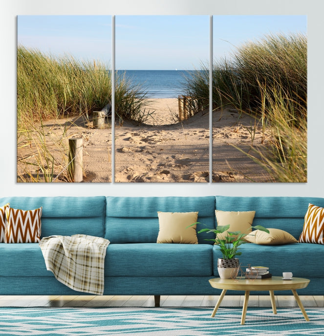 Large Coastal Wall Art Beach Pathway Canvas Print