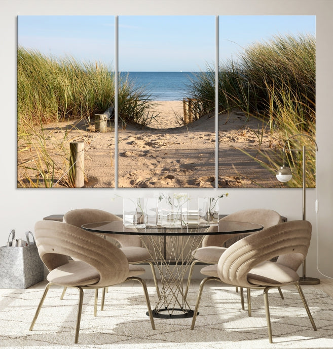 Large Coastal Wall Art Beach Pathway Canvas Print