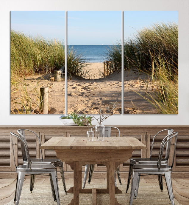 Large Coastal Wall Art Beach Pathway Canvas Print