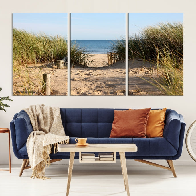 Large Coastal Wall Art Beach Pathway Canvas Print