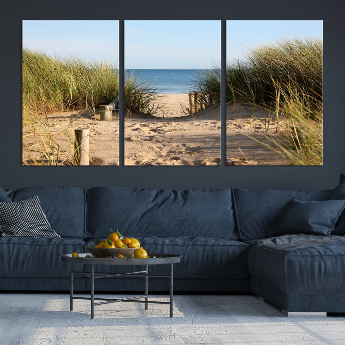 Large Coastal Wall Art Beach Pathway Canvas Print