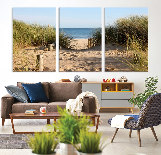 Large Coastal Wall Art Beach Pathway Canvas Print