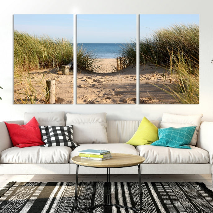 Large Coastal Wall Art Beach Pathway Canvas Print