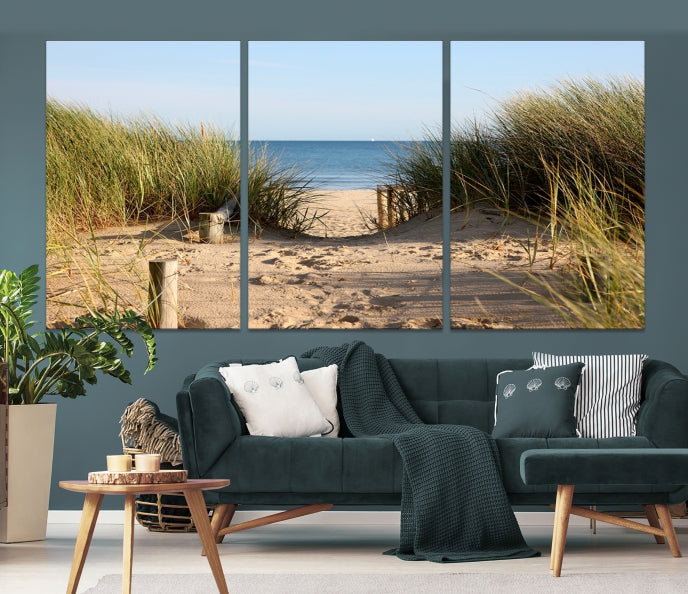 Large Coastal Wall Art Beach Pathway Canvas Print