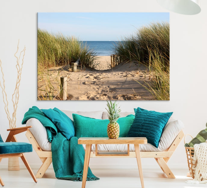 Large Coastal Wall Art Beach Pathway Canvas Print