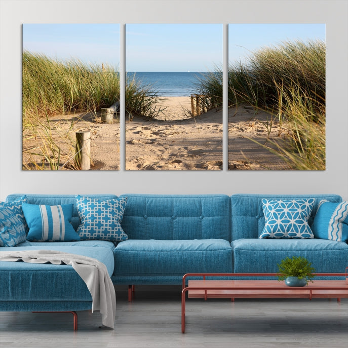 Large Coastal Wall Art Beach Pathway Canvas Print