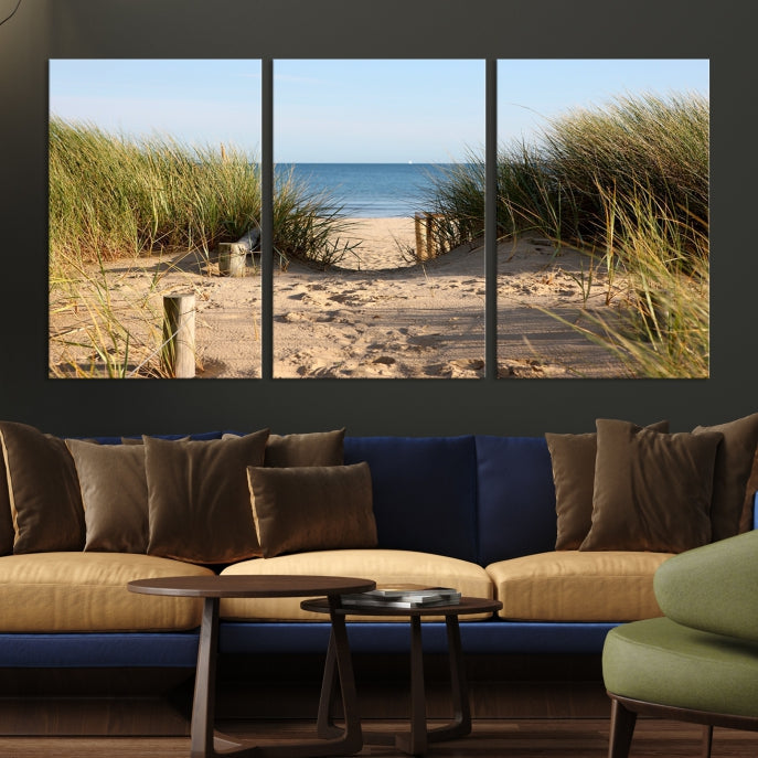 Large Coastal Wall Art Beach Pathway Canvas Print