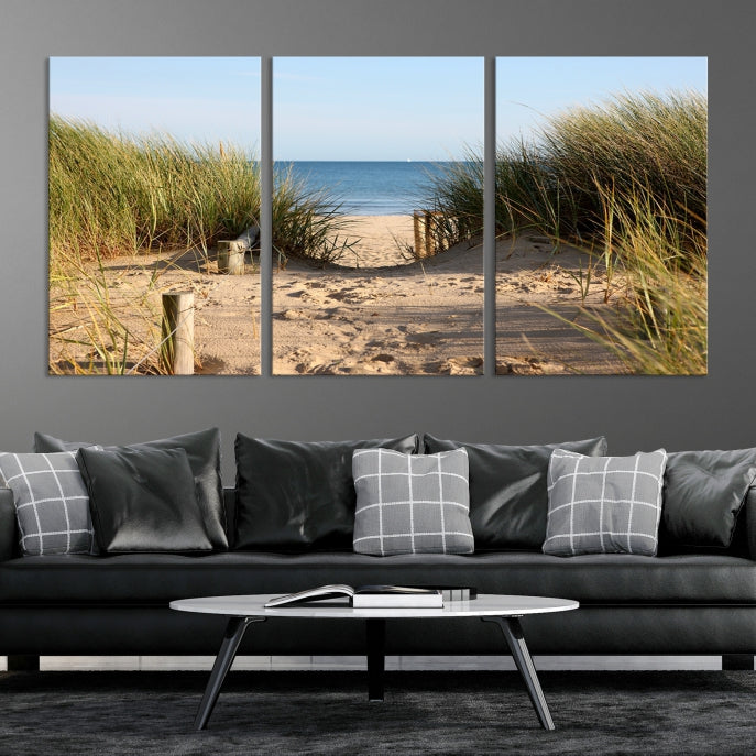 Large Coastal Wall Art Beach Pathway Canvas Print