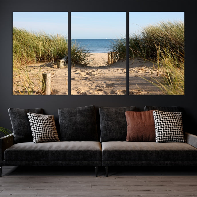 Large Coastal Wall Art Beach Pathway Canvas Print