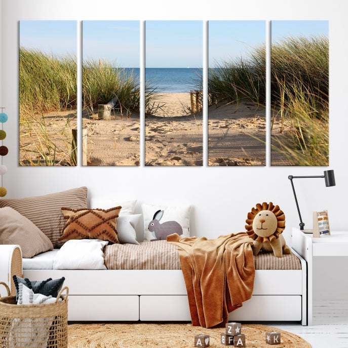 Large Coastal Wall Art Beach Pathway Canvas Print