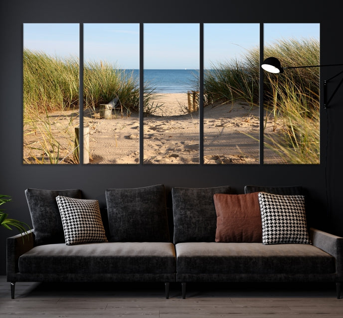 Large Coastal Wall Art Beach Pathway Canvas Print