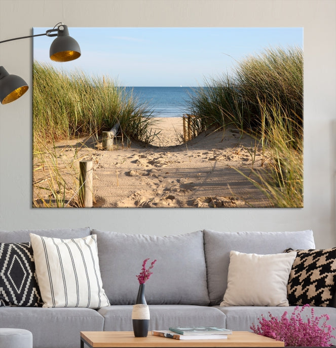 Large Coastal Wall Art Beach Pathway Canvas Print