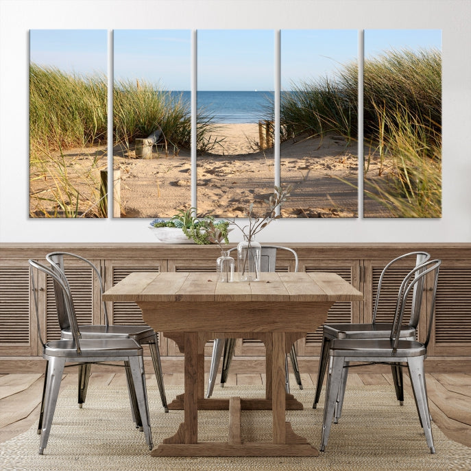 Large Coastal Wall Art Beach Pathway Canvas Print