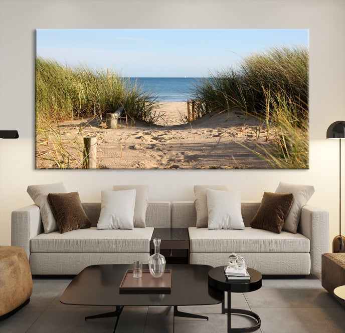 Large Coastal Wall Art Beach Pathway Canvas Print