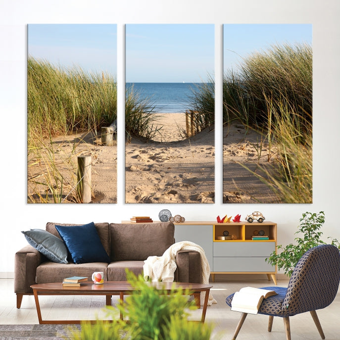 Large Coastal Wall Art Beach Pathway Canvas Print