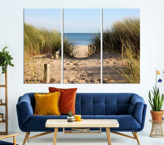 Large Coastal Wall Art Beach Pathway Canvas Print