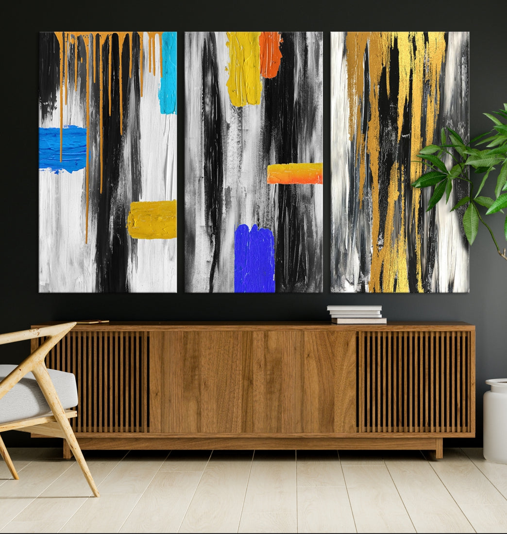 Large Colorful Abstract Painting Modern Canvas Wall Art Bedroom Design