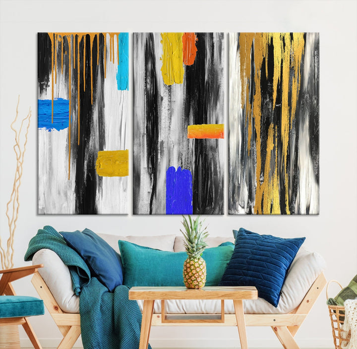 Large Colorful Abstract Painting Modern Canvas Wall Art Bedroom Design