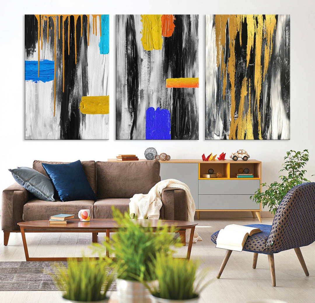 Large Colorful Abstract Painting Modern Canvas Wall Art Bedroom Design