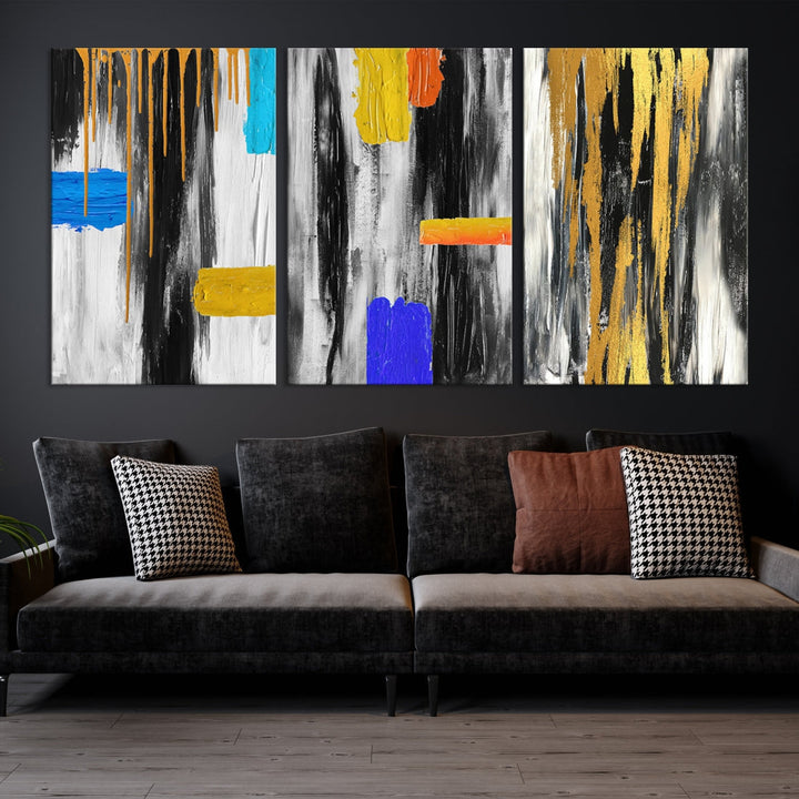 Large Colorful Abstract Painting Modern Canvas Wall Art Bedroom Design