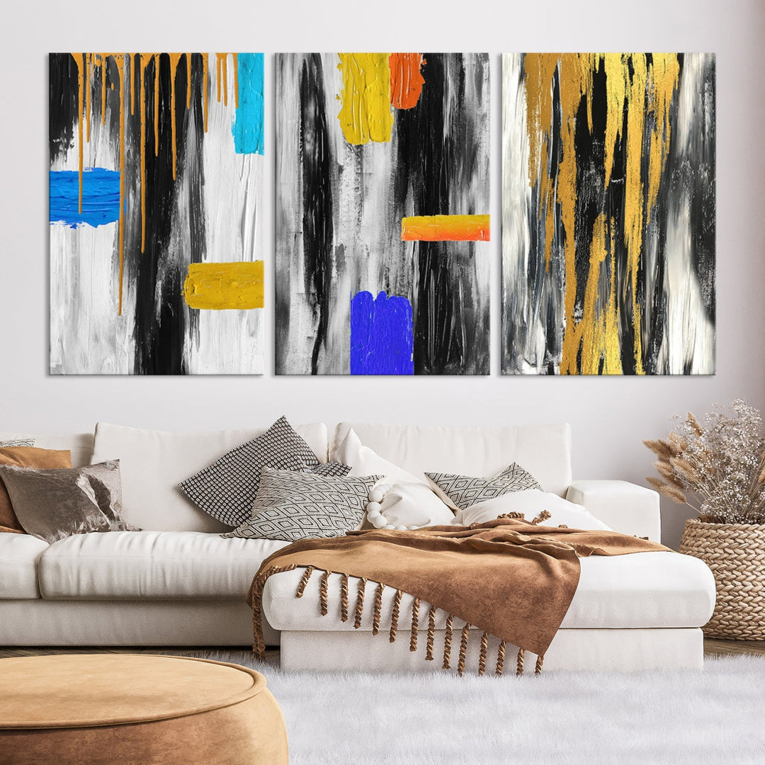 Large Colorful Abstract Painting Modern Canvas Wall Art Bedroom Design