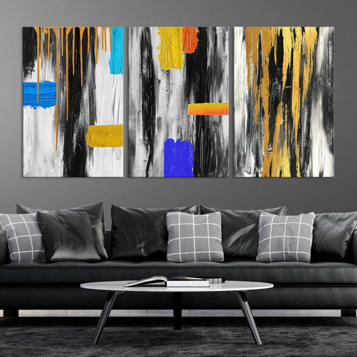 Large Colorful Abstract Painting Modern Canvas Wall Art Bedroom Design