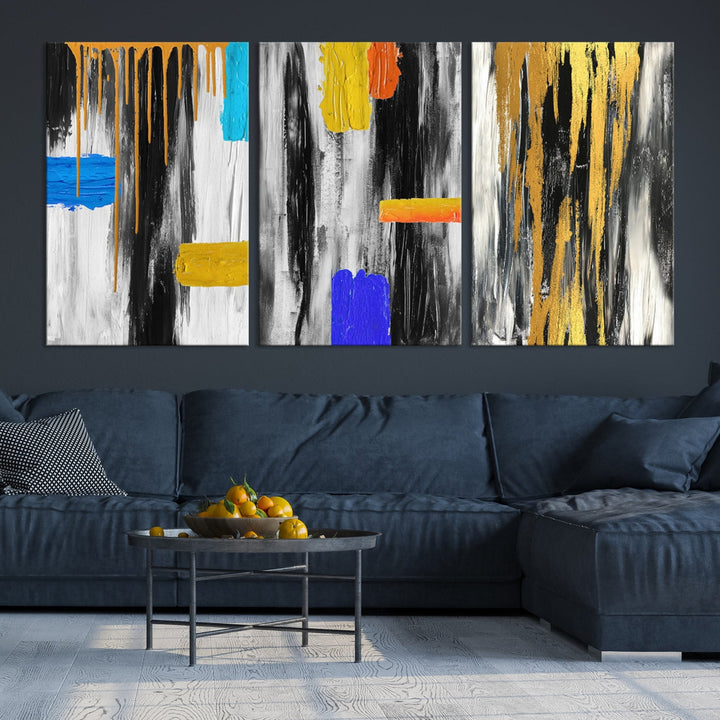 Large Colorful Abstract Painting Modern Canvas Wall Art Bedroom Design