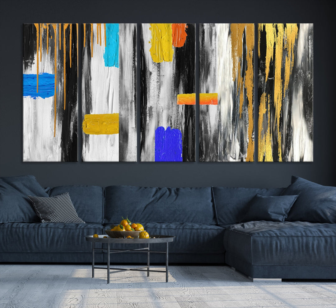 Large Colorful Abstract Painting Modern Canvas Wall Art Bedroom Design