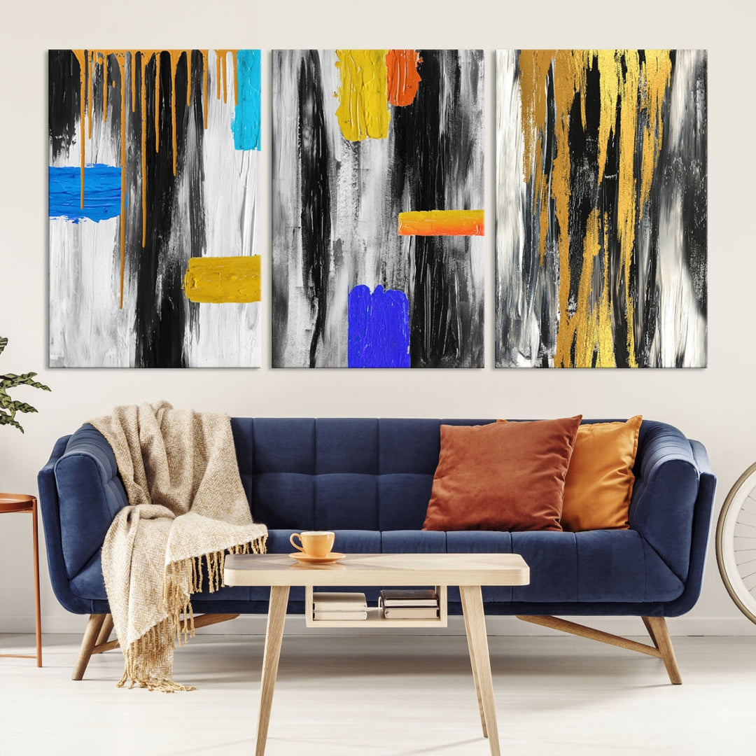 Large Colorful Abstract Painting Modern Canvas Wall Art Bedroom Design