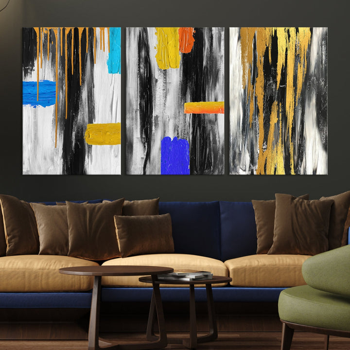 Large Colorful Abstract Painting Modern Canvas Wall Art Bedroom Design