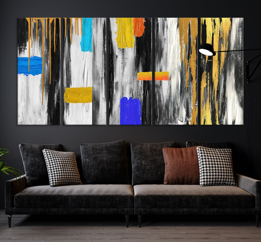 Large Colorful Abstract Painting Modern Canvas Wall Art Bedroom Design