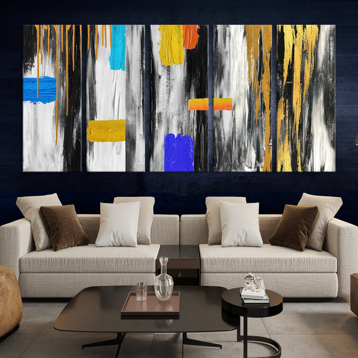 Large Colorful Abstract Painting Modern Canvas Wall Art Bedroom Design