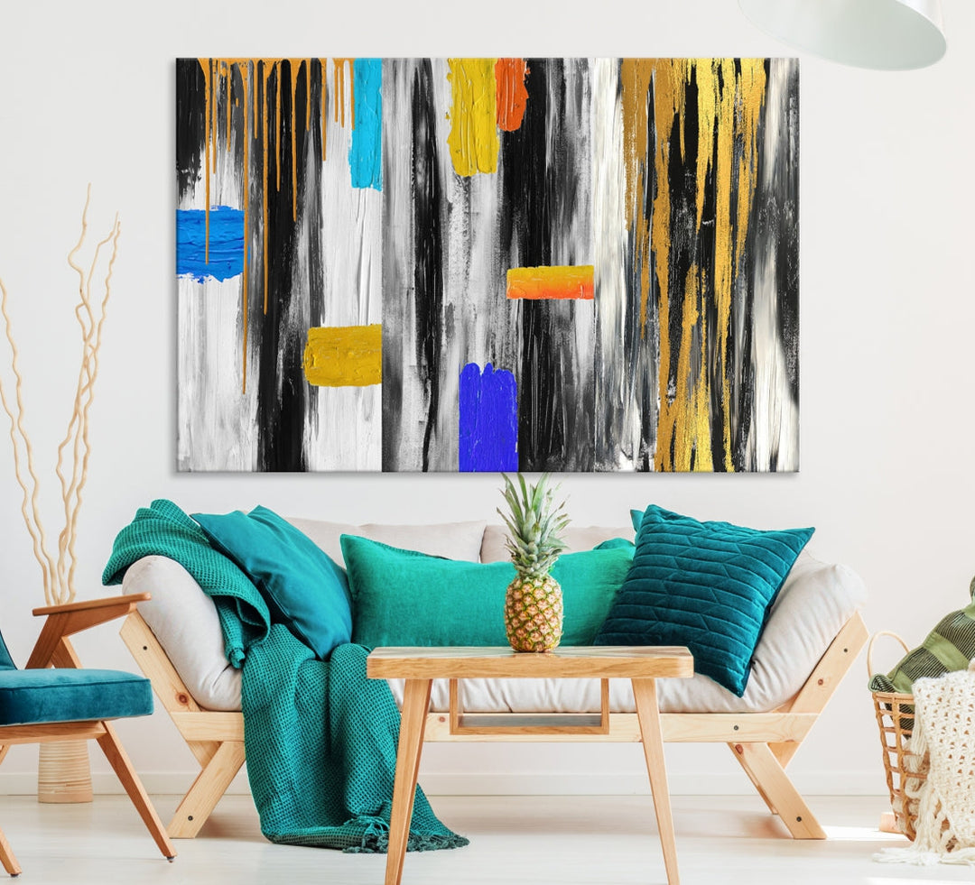 Large Colorful Abstract Painting Modern Canvas Wall Art Bedroom Design