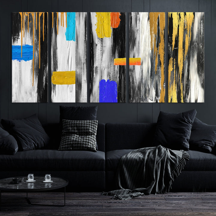 Large Colorful Abstract Painting Modern Canvas Wall Art Bedroom Design