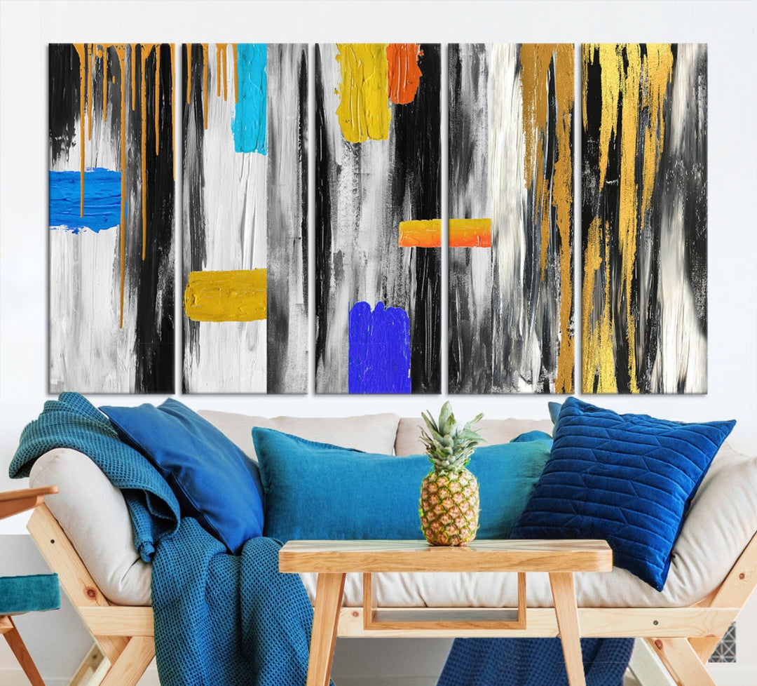 Large Colorful Abstract Painting Modern Canvas Wall Art Bedroom Design