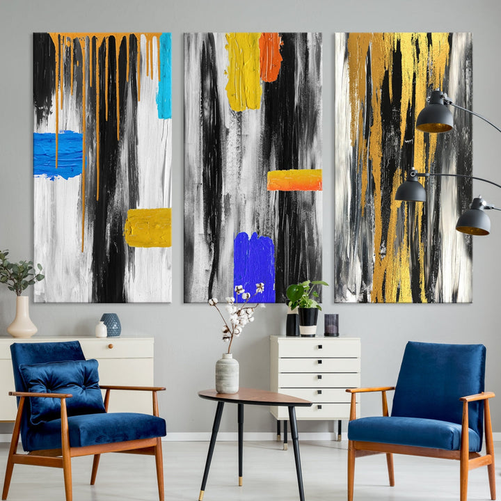 Large Colorful Abstract Painting Modern Canvas Wall Art Bedroom Design