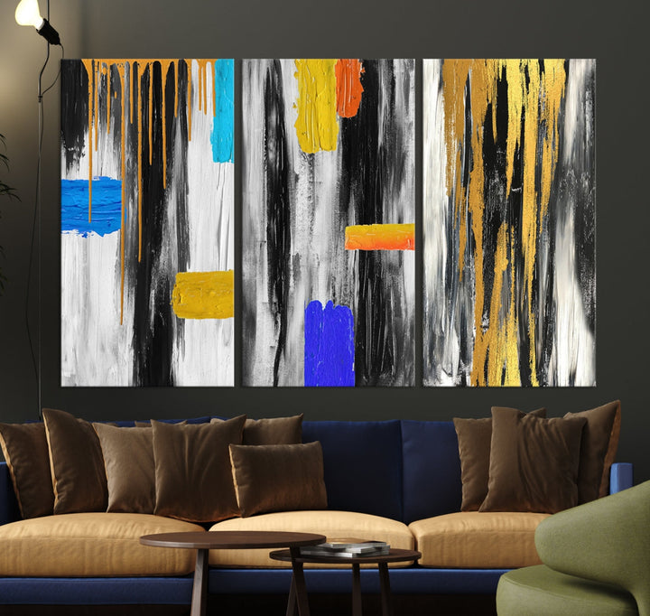 Large Colorful Abstract Painting Modern Canvas Wall Art Bedroom Design