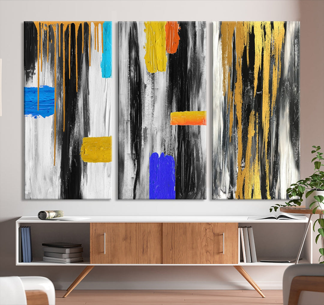 Large Colorful Abstract Painting Modern Canvas Wall Art Bedroom Design